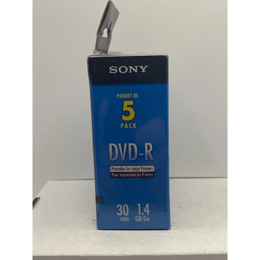 Sony Handyman DVD-R 5 Pack Recordable Single Sided Disc Sealed In Box
